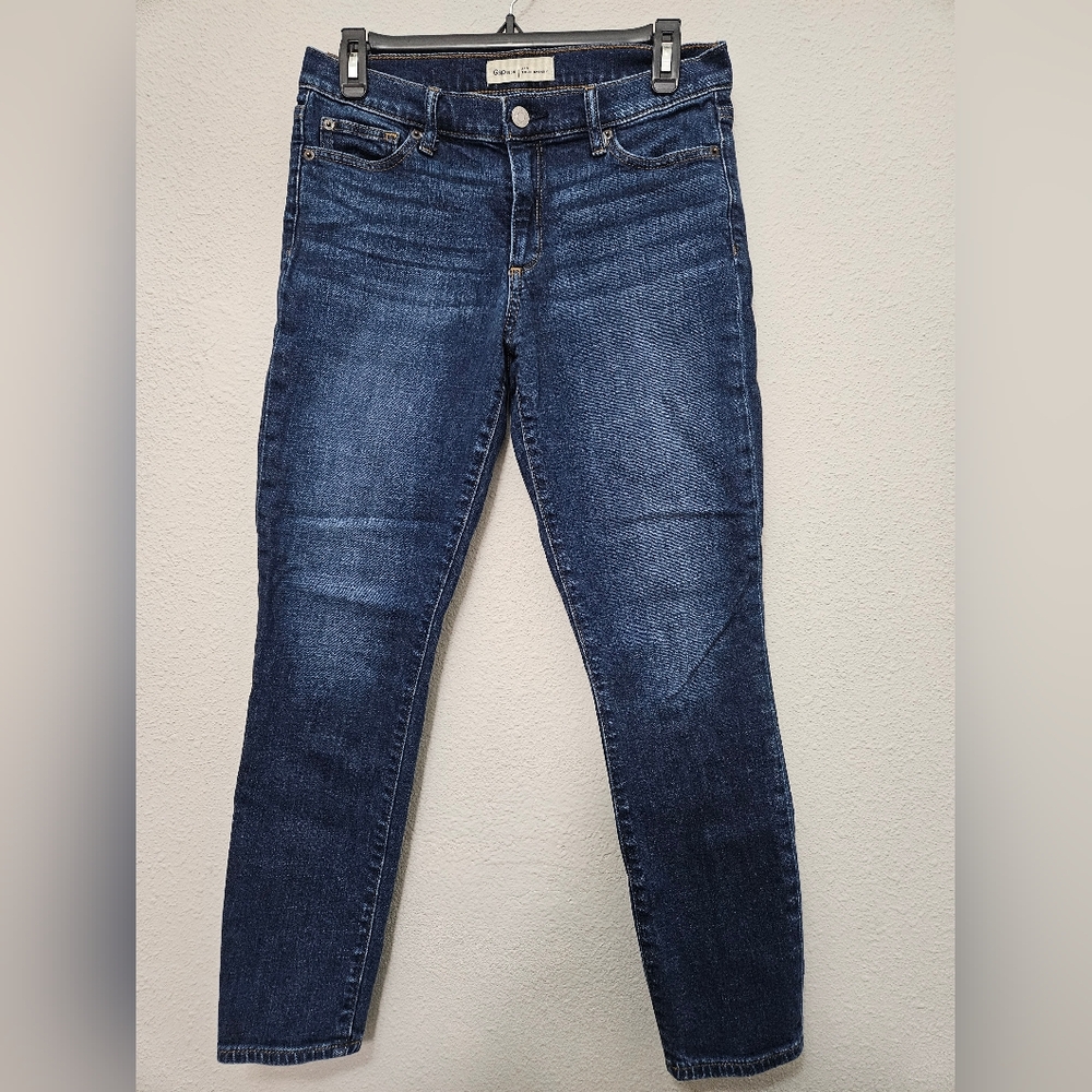 Gap 1969 True Skinny Ankle Jeans 27 Mid Rise Dark Indigo Wash